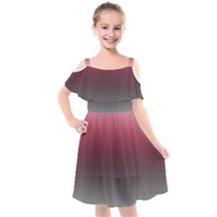 Blush Pink And Grey Gradient Ombre Color Kids  Cut Out Shoulders Chiffon Dress by SpinnyChairDesigns