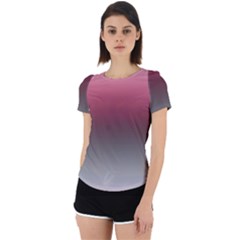 Blush Pink And Grey Gradient Ombre Color Back Cut Out Sport Tee