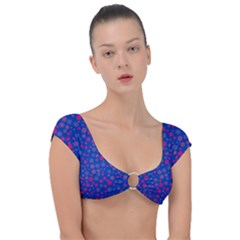 Bisexual Pride Tiny Scattered Flowers Pattern Cap Sleeve Ring Bikini Top by VernenInk