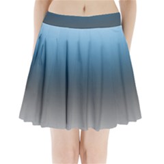 Sky Blue And Grey Color Gradient Ombre Pleated Mini Skirt by SpinnyChairDesigns