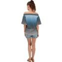 Sky Blue and Grey Color Gradient Ombre Off Shoulder Short Sleeve Top View2