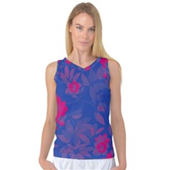 Bi Floral-pattern-background-1308 Women s Basketball Tank Top by VernenInk