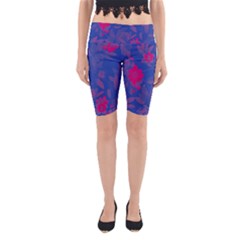 Bi Floral-pattern-background-1308 Yoga Cropped Leggings by VernenInk