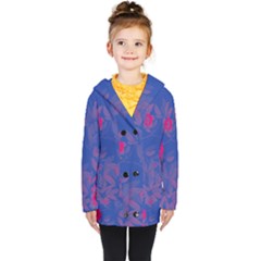 Bi Floral-pattern-background-1308 Kids  Double Breasted Button Coat by VernenInk