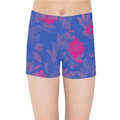 Bi Floral-pattern-background-1308 Kids  Sports Shorts by VernenInk