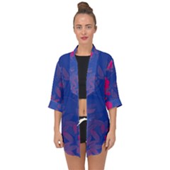 Bi Floral-pattern-background-1308 Open Front Chiffon Kimono by VernenInk