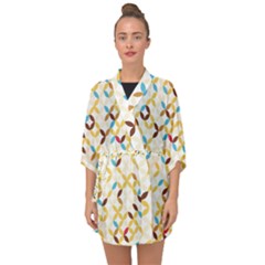 Tekstura-seamless-retro-pattern Half Sleeve Chiffon Kimono by Sobalvarro