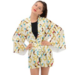 Tekstura-seamless-retro-pattern Long Sleeve Kimono by Sobalvarro