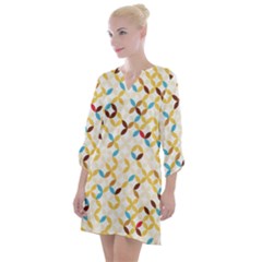 Tekstura-seamless-retro-pattern Open Neck Shift Dress by Sobalvarro