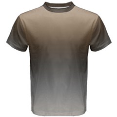 Brown And Grey Gradient Ombre Color Men s Cotton Tee by SpinnyChairDesigns