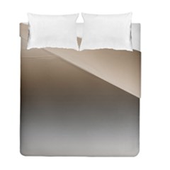 Brown And Grey Gradient Ombre Color Duvet Cover Double Side (full/ Double Size) by SpinnyChairDesigns