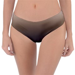 Brown And Grey Gradient Ombre Color Reversible Classic Bikini Bottoms by SpinnyChairDesigns