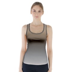 Brown And Grey Gradient Ombre Color Racer Back Sports Top by SpinnyChairDesigns