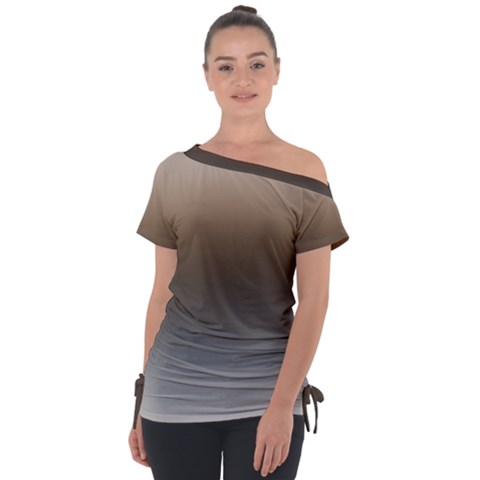 Brown And Grey Gradient Ombre Color Tie-up Tee by SpinnyChairDesigns