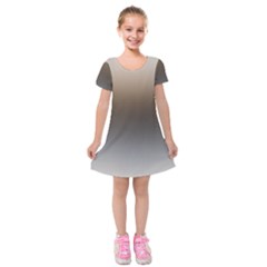 Brown And Grey Gradient Ombre Color Kids  Short Sleeve Velvet Dress by SpinnyChairDesigns