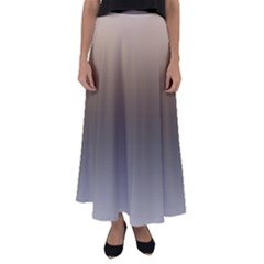 Brown And Grey Gradient Ombre Color Flared Maxi Skirt by SpinnyChairDesigns