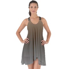 Brown And Grey Gradient Ombre Color Show Some Back Chiffon Dress by SpinnyChairDesigns