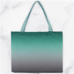 Teal Green and Grey Gradient Ombre Color Mini Tote Bag