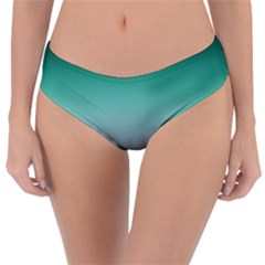 Teal Green and Grey Gradient Ombre Color Reversible Classic Bikini Bottoms