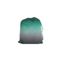 Teal Green and Grey Gradient Ombre Color Drawstring Pouch (XS) View1