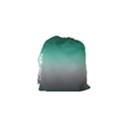 Teal Green and Grey Gradient Ombre Color Drawstring Pouch (XS) View2