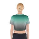 Teal Green and Grey Gradient Ombre Color Cotton Crop Top View2