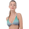 Teal Green and Grey Gradient Ombre Color Knot Up Bikini Top View1