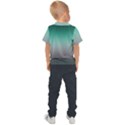 Teal Green and Grey Gradient Ombre Color Kids  Sports Tee View2