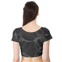 Black Tourmaline Stone Geometric Pattern Short Sleeve Crop Top View2