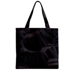 Black Tourmaline Stone Geometric Pattern Zipper Grocery Tote Bag by SpinnyChairDesigns