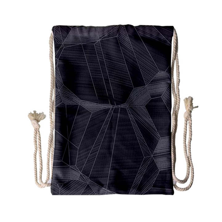 Black Tourmaline Stone Geometric Pattern Drawstring Bag (Small)