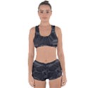 Black Tourmaline Stone Geometric Pattern Racerback Boyleg Bikini Set View1