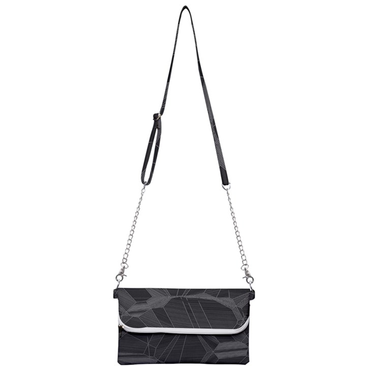 Black Tourmaline Stone Geometric Pattern Mini Crossbody Handbag