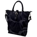 Black Tourmaline Stone Geometric Pattern Buckle Top Tote Bag View1