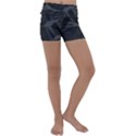 Black Tourmaline Stone Geometric Pattern Kids  Lightweight Velour Yoga Shorts View1