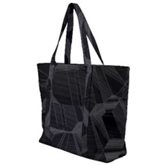 Black Tourmaline Stone Geometric Pattern Zip Up Canvas Bag by SpinnyChairDesigns