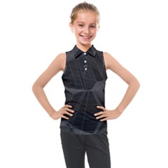 Black Tourmaline Stone Geometric Pattern Kids  Sleeveless Polo Tee