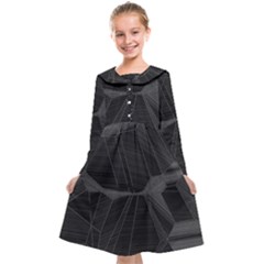 Black Tourmaline Stone Geometric Pattern Kids  Midi Sailor Dress by SpinnyChairDesigns