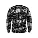 Abstract Black and White Stripes Checkered Pattern Kids  Sweatshirt View1