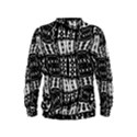 Abstract Black and White Stripes Checkered Pattern Kids  Sweatshirt View2