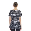 Abstract Black and White Stripes Checkered Pattern Skirt Hem Sports Top View2