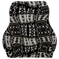 Abstract Black And White Stripes Checkered Pattern Car Seat Velour Cushion  by SpinnyChairDesigns