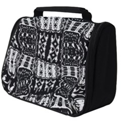 Abstract Black And White Stripes Checkered Pattern Full Print Travel Pouch (big) by SpinnyChairDesigns