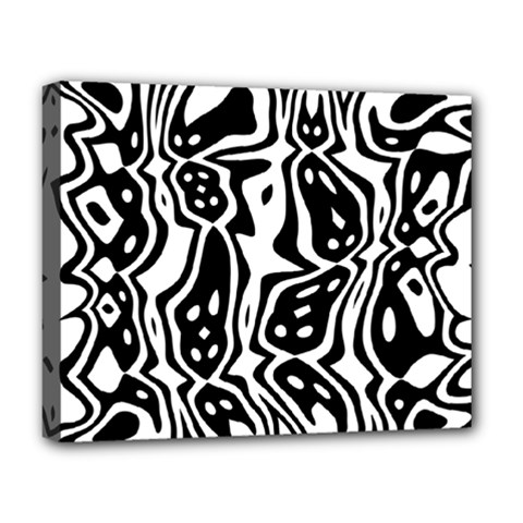 Black And White Abstract Stripe Pattern Deluxe Canvas 20  X 16  (stretched) by SpinnyChairDesigns