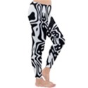 Black and White Abstract Stripe Pattern Classic Winter Leggings View3