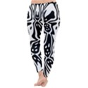 Black and White Abstract Stripe Pattern Classic Winter Leggings View4