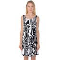 Black and White Abstract Stripe Pattern Sleeveless Satin Nightdress View1