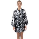 Black and White Abstract Stripe Pattern Long Sleeve Satin Kimono View1