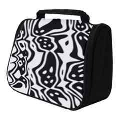 Black And White Abstract Stripe Pattern Full Print Travel Pouch (small) by SpinnyChairDesigns