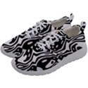 Black and White Abstract Stripe Pattern Mens Athletic Shoes View2